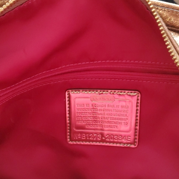 Beautiful Chrome like coach purse never used clean - Picture 3 of 3